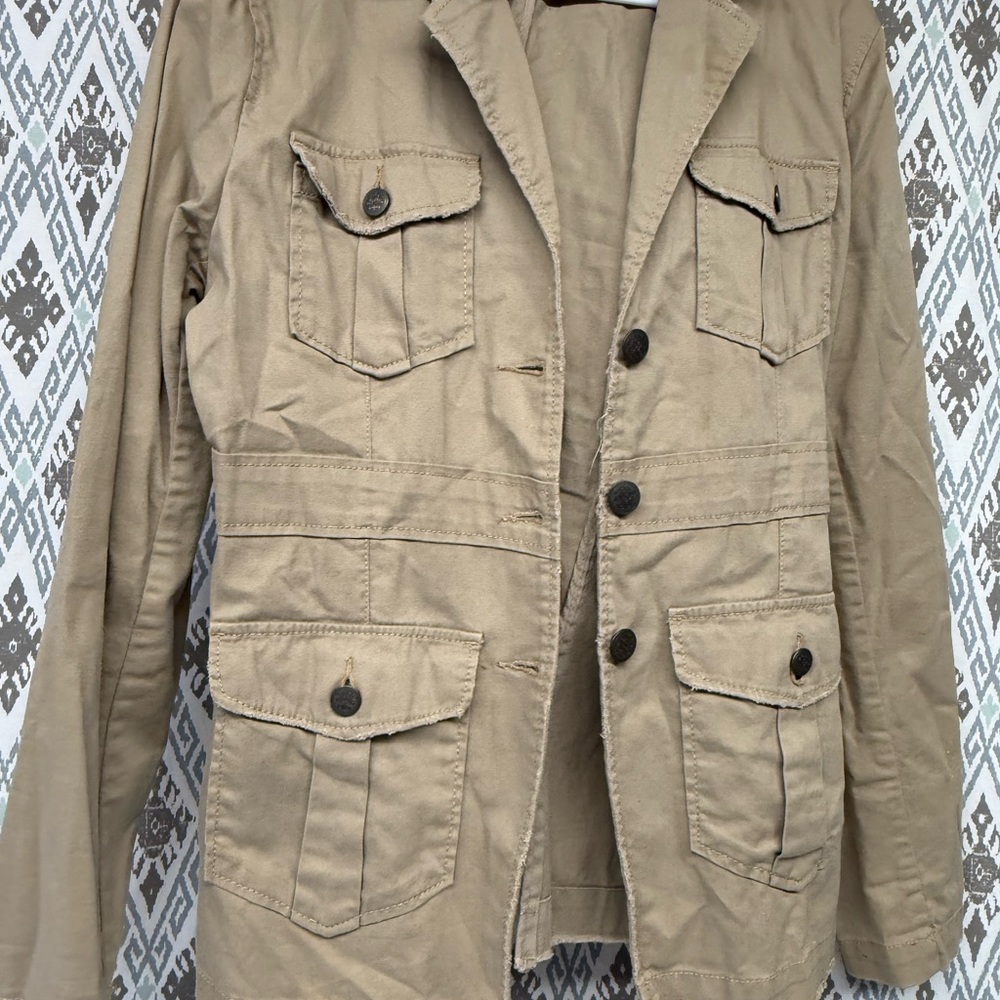 Jessica Simpson Tan Military Field Jacket